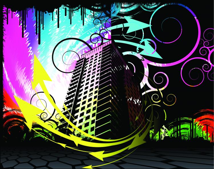free vector The Trend of Building Silhouettes Vector Illustration